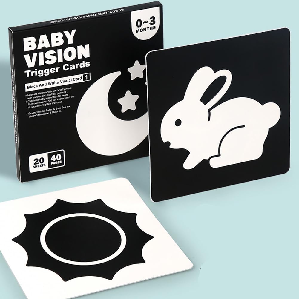 Black and White Baby Cards - High Contrast Visual Stimulation Set