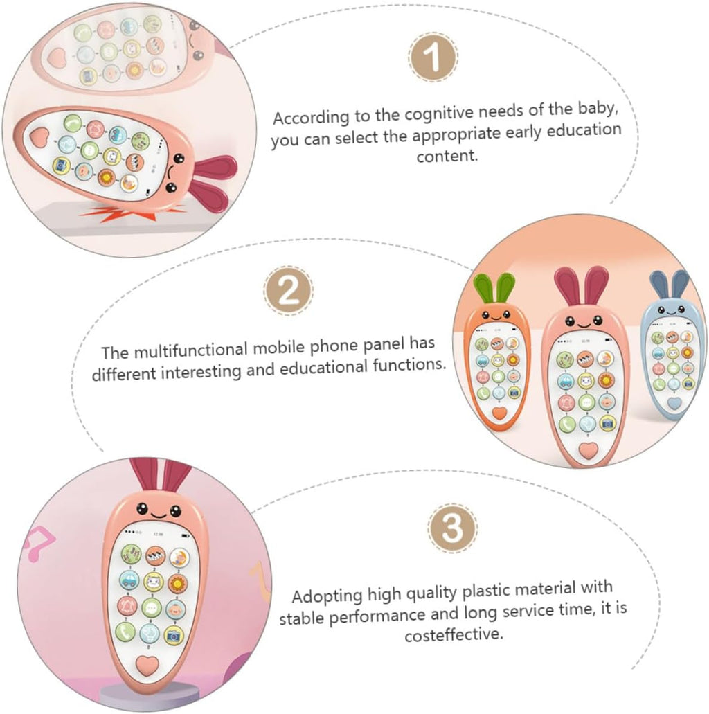 Baby Toy Phone with Sounds, Bunny Carrot Design
