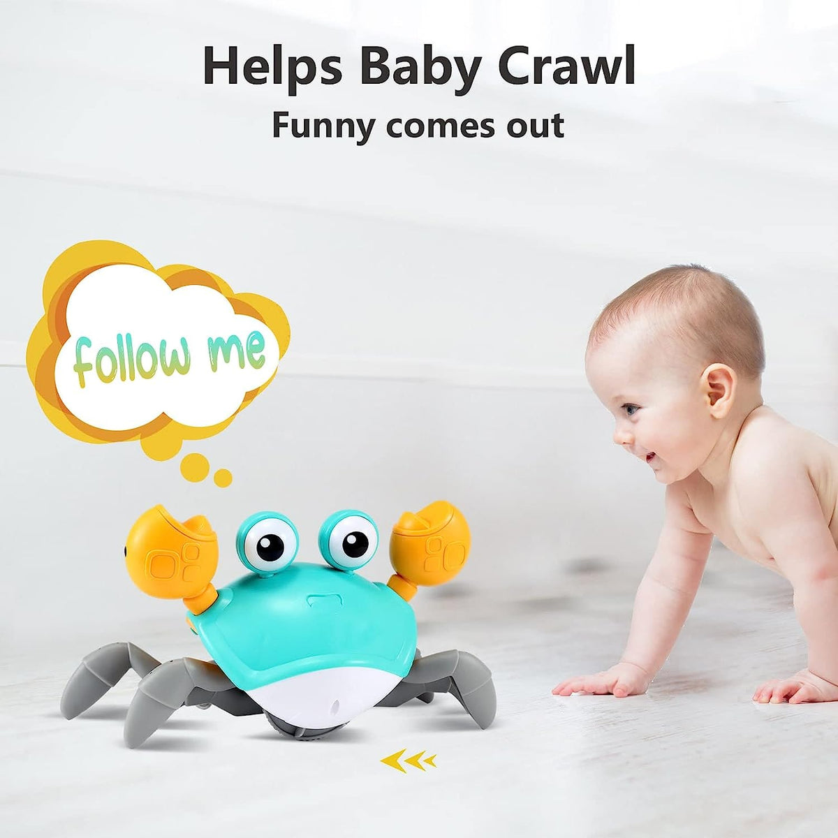 Crawling Crab Sensory Toy with Music and Motion