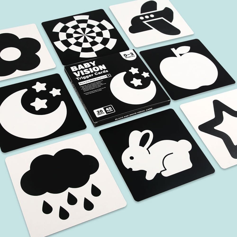 Black and White Baby Cards - High Contrast Visual Stimulation Set