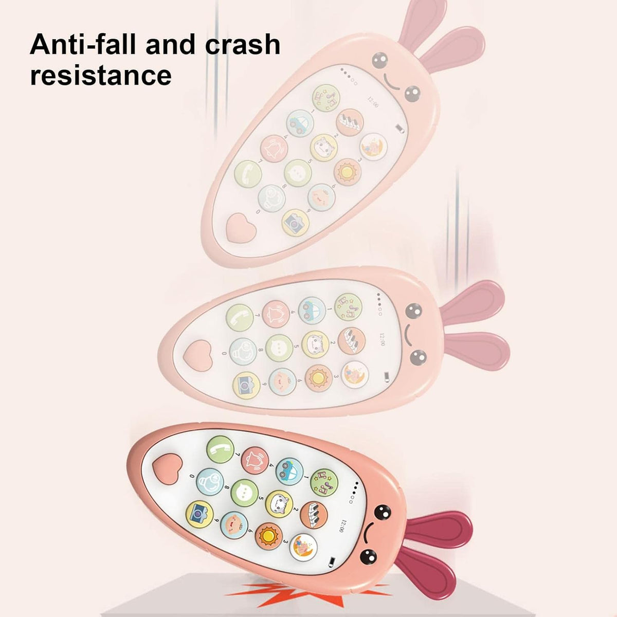 Baby Toy Phone with Sounds, Bunny Carrot Design