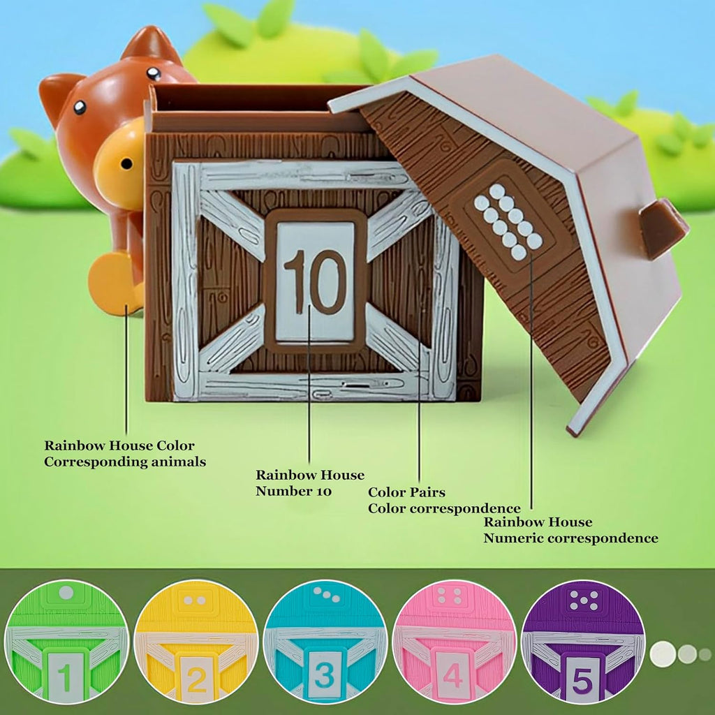 Stacking Barn Toys with 10 Farm Animals and Numbered Houses