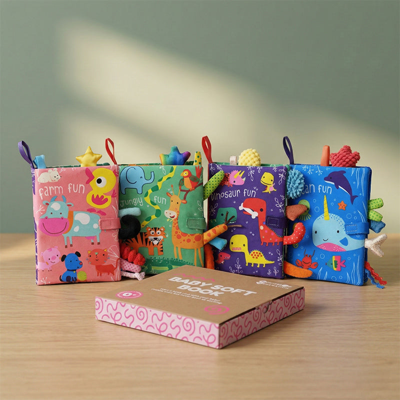 Soft Sensory Book with Textures and Colors for Babies