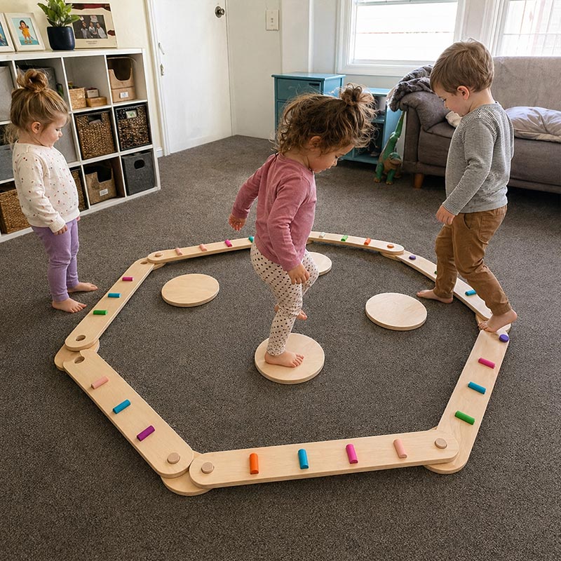 Balance Beam Toy with Stepping Stones for Active Play