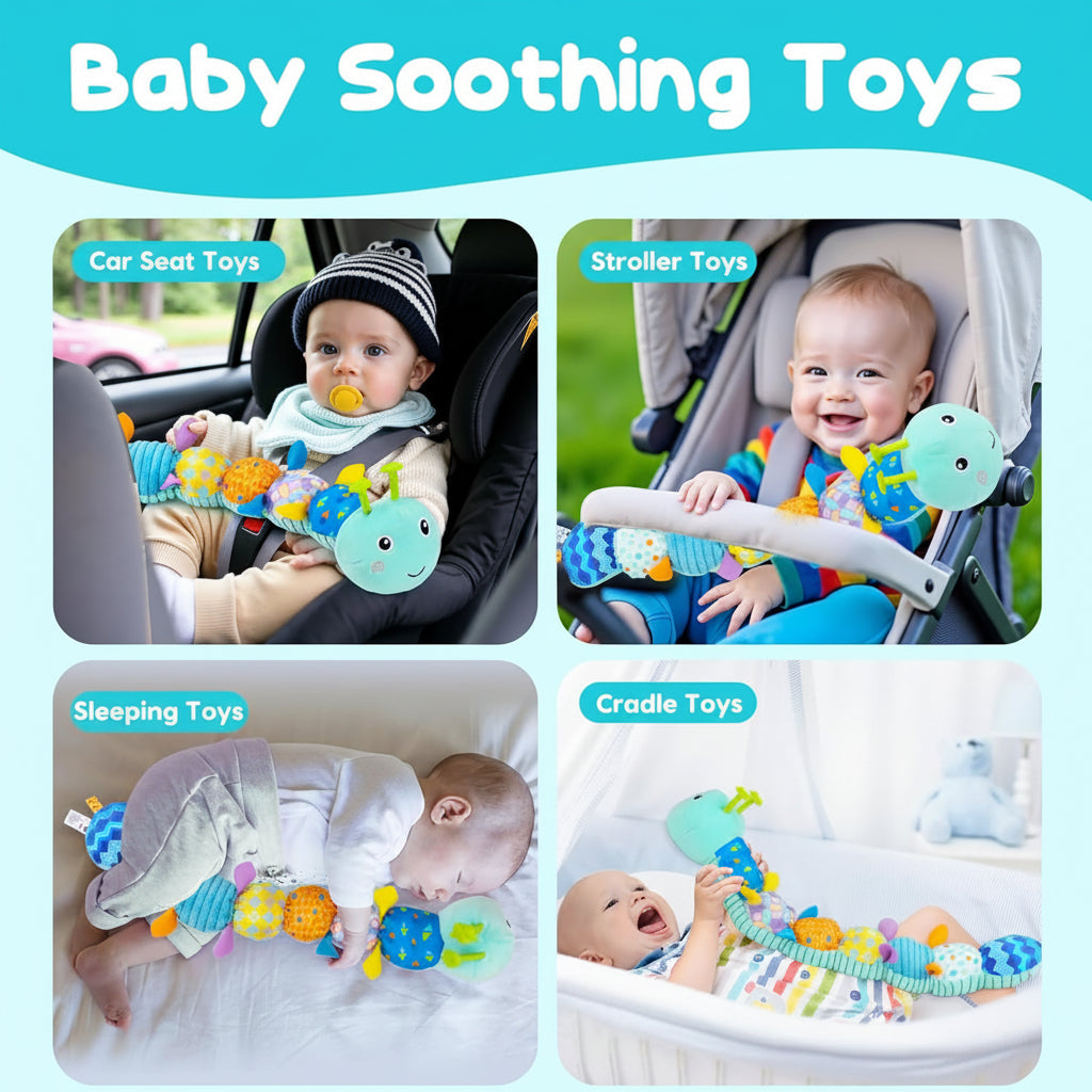 Baby Toys Sensory Caterpillar Plush Musical Tummy Time Toy