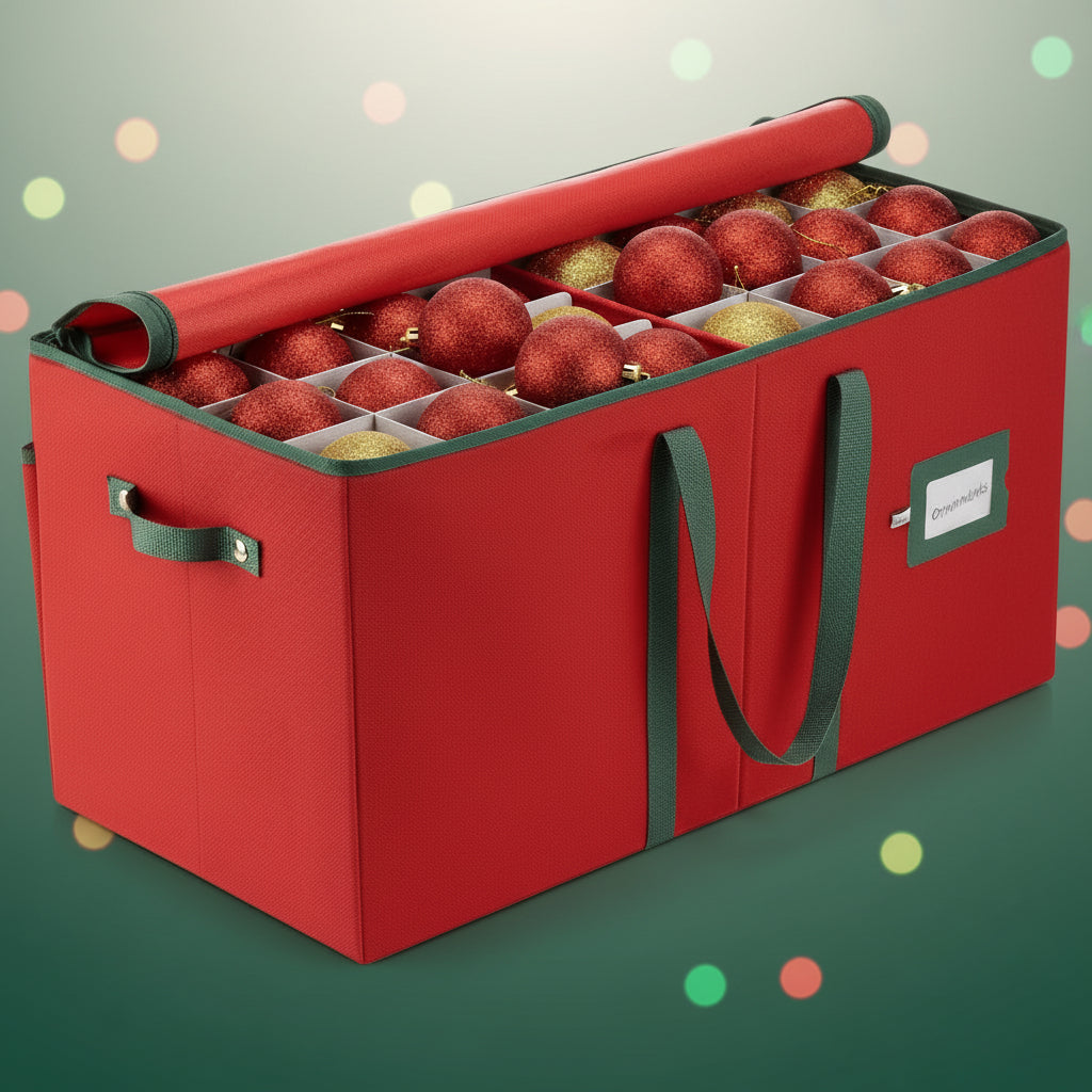 Christmas Ornament Storage Box Large Divider Organizer