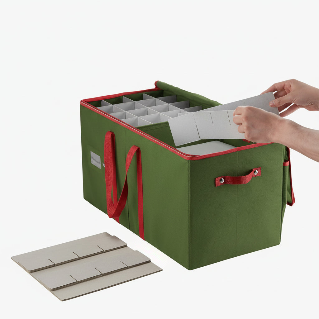 Christmas Ornament Storage Box Large Divider Organizer