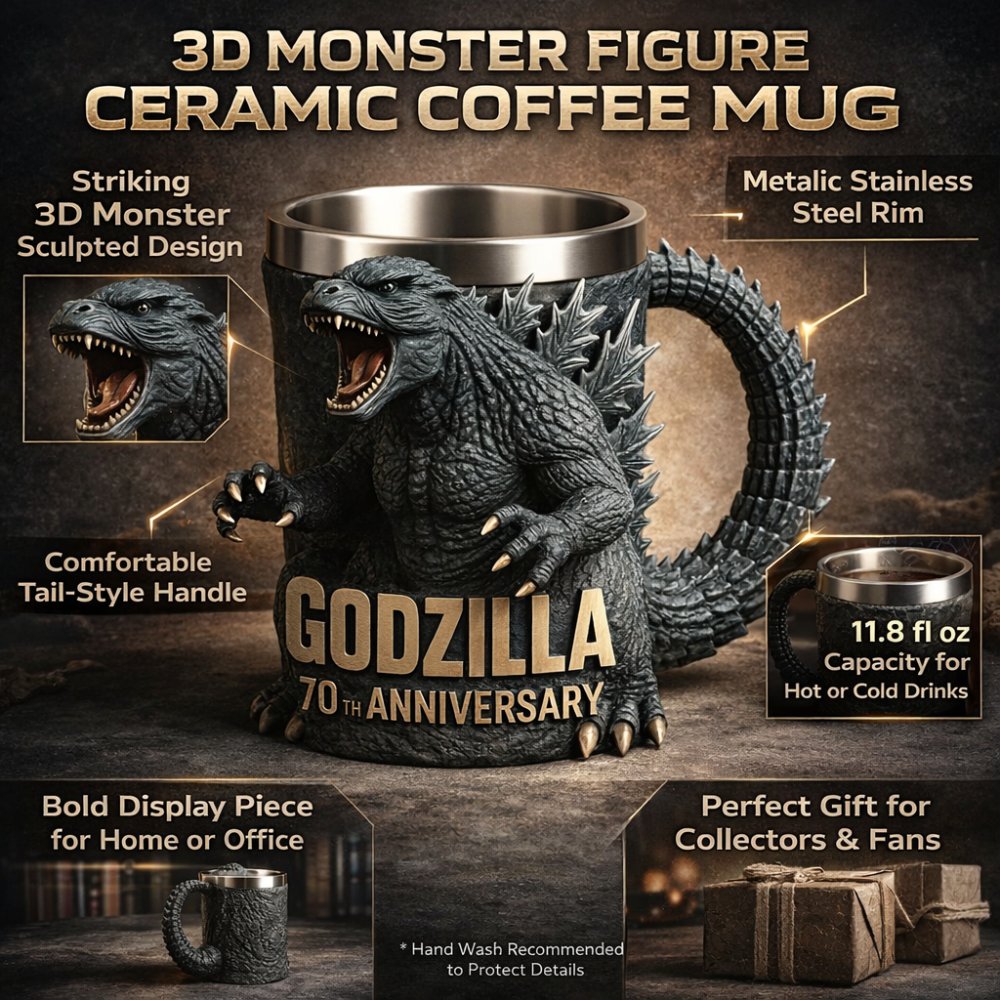 Coffee Mug 3D Monster Figure Sculpted Ceramic Drinkware
