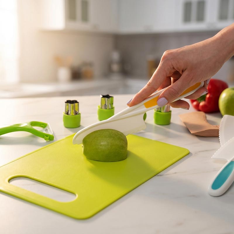 Kids Cooking Tools Set with Cutting Boards and Knives