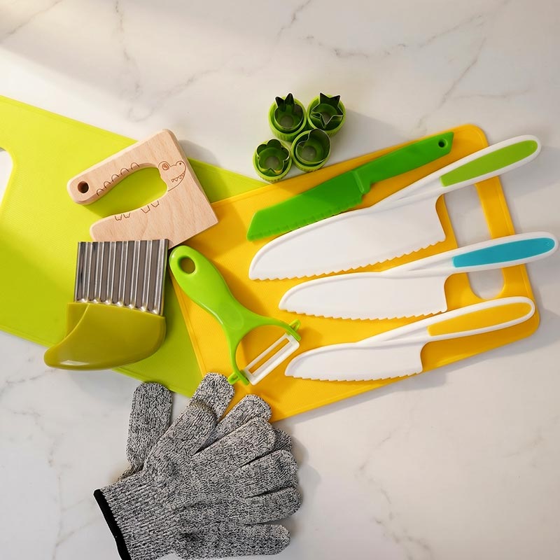 Kids Cooking Tools Set with Cutting Boards and Knives
