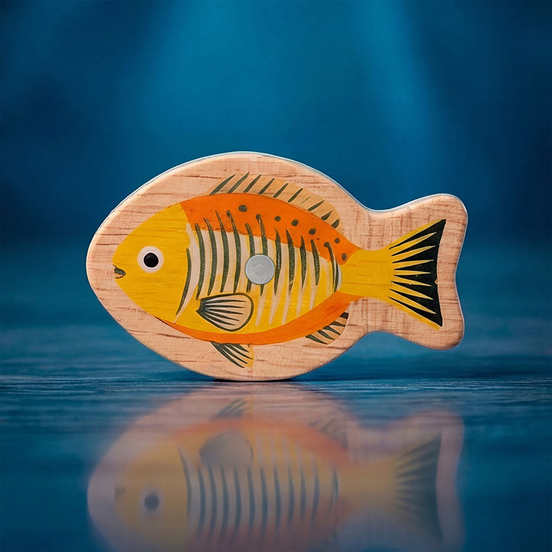 Magnetic Fishing Game with 51 Wooden Fish and 3 Rods