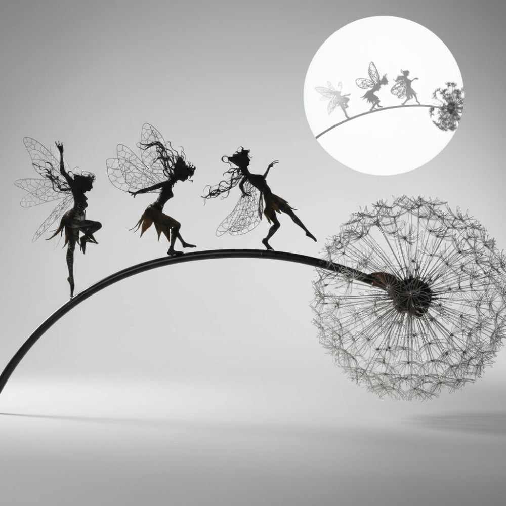 Garden Sculpture Metal Fairy Outdoor Yard Art Decor