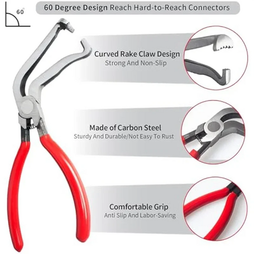 4-Piece Electrical Disconnect Pliers Set for Automotive Wiring and Car Body Dent Repair - Universal Fitment Heavy Duty Repair Tool Kit with Soft Case