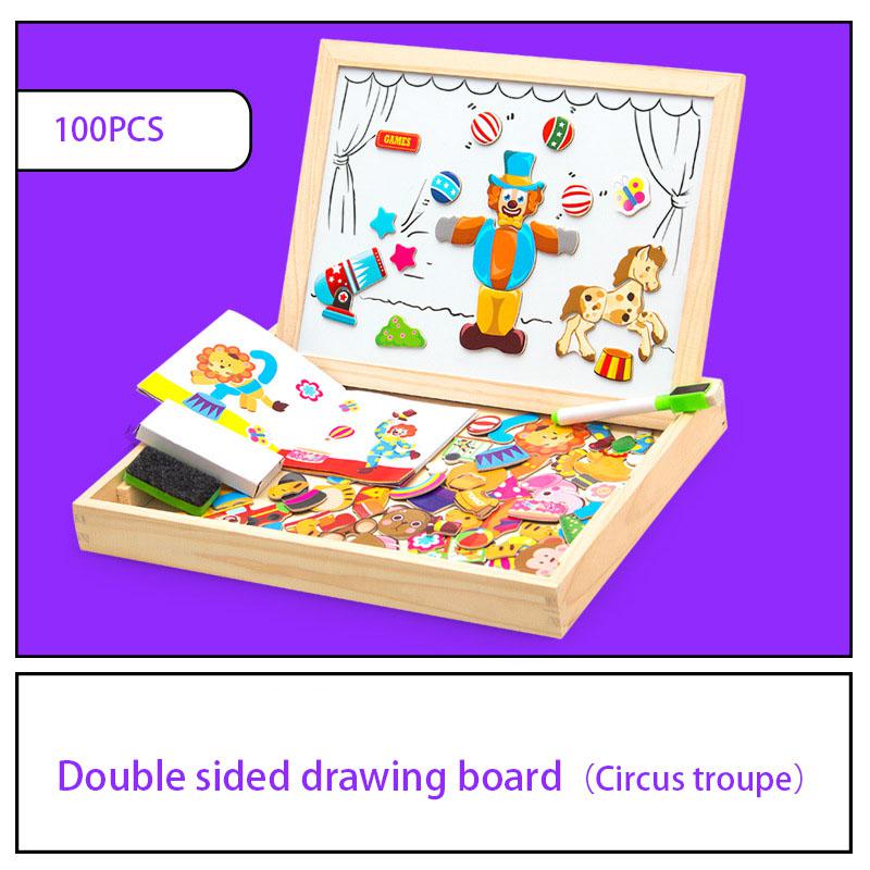 Magnetic Puzzle Board with Drawing Surface and Storage