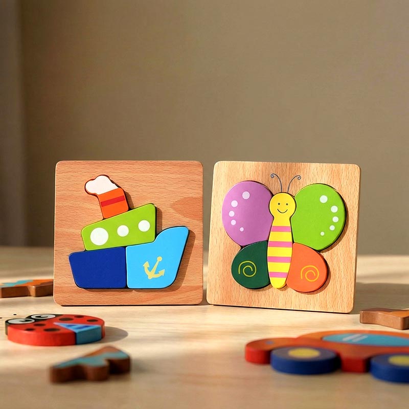 Wooden Owl Puzzle Set with Night Sky Theme