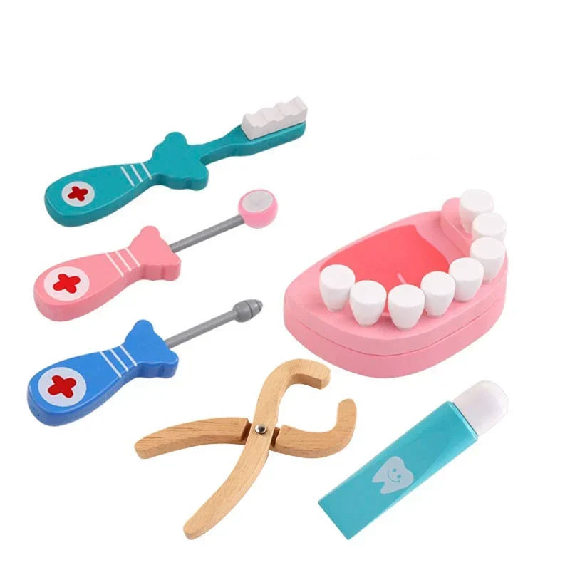 Wooden Doctor Kit with 26 Pretend Play Medical Tools