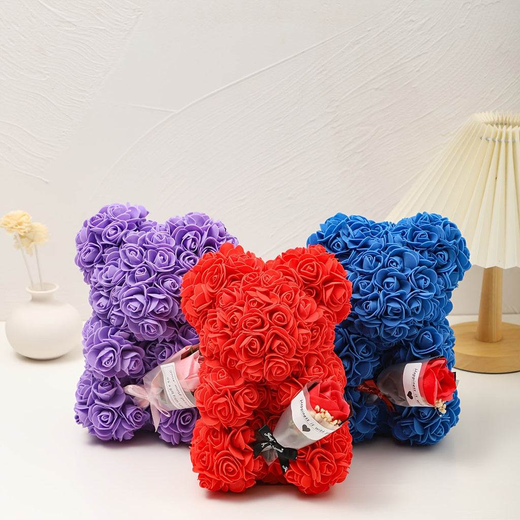Home Decor Rose Bear Table Display