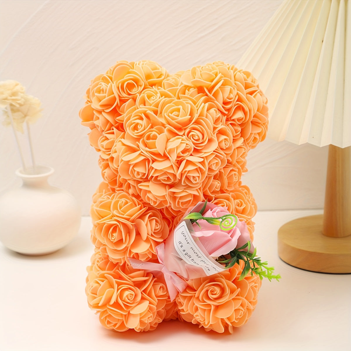 Home Decor Rose Bear Table Display