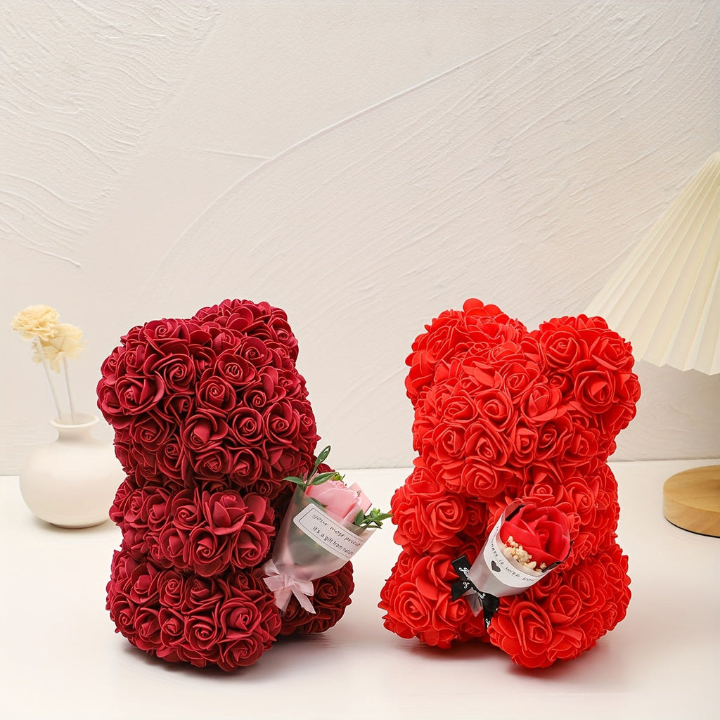 Home Decor Rose Bear Table Display