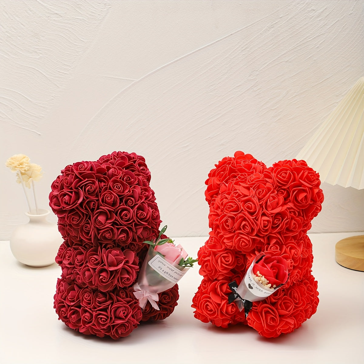 Home Decor Rose Bear Table Display