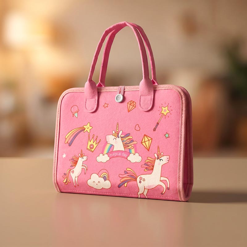 Felt Activity Bag with Space Theme and 8 Pages