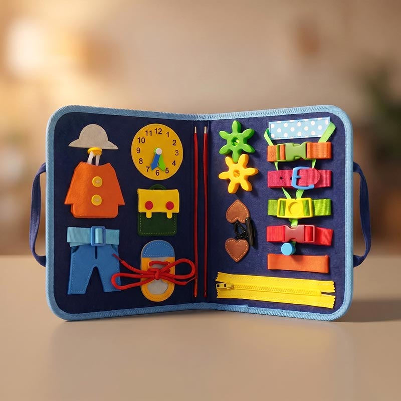 Felt Activity Bag with Space Theme and 8 Pages