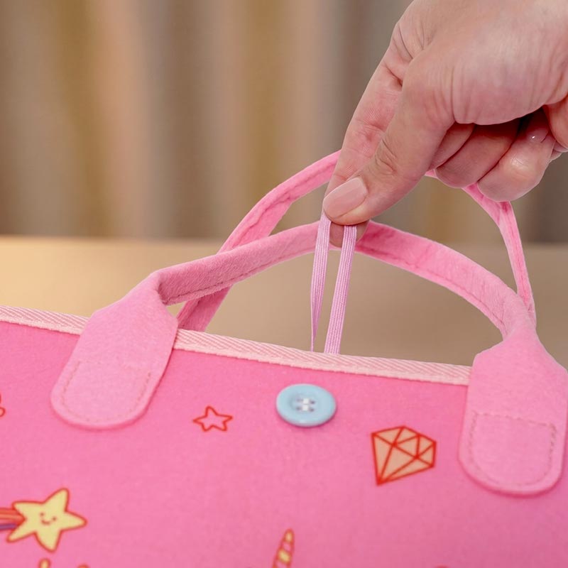 Felt Activity Bag with Space Theme and 8 Pages