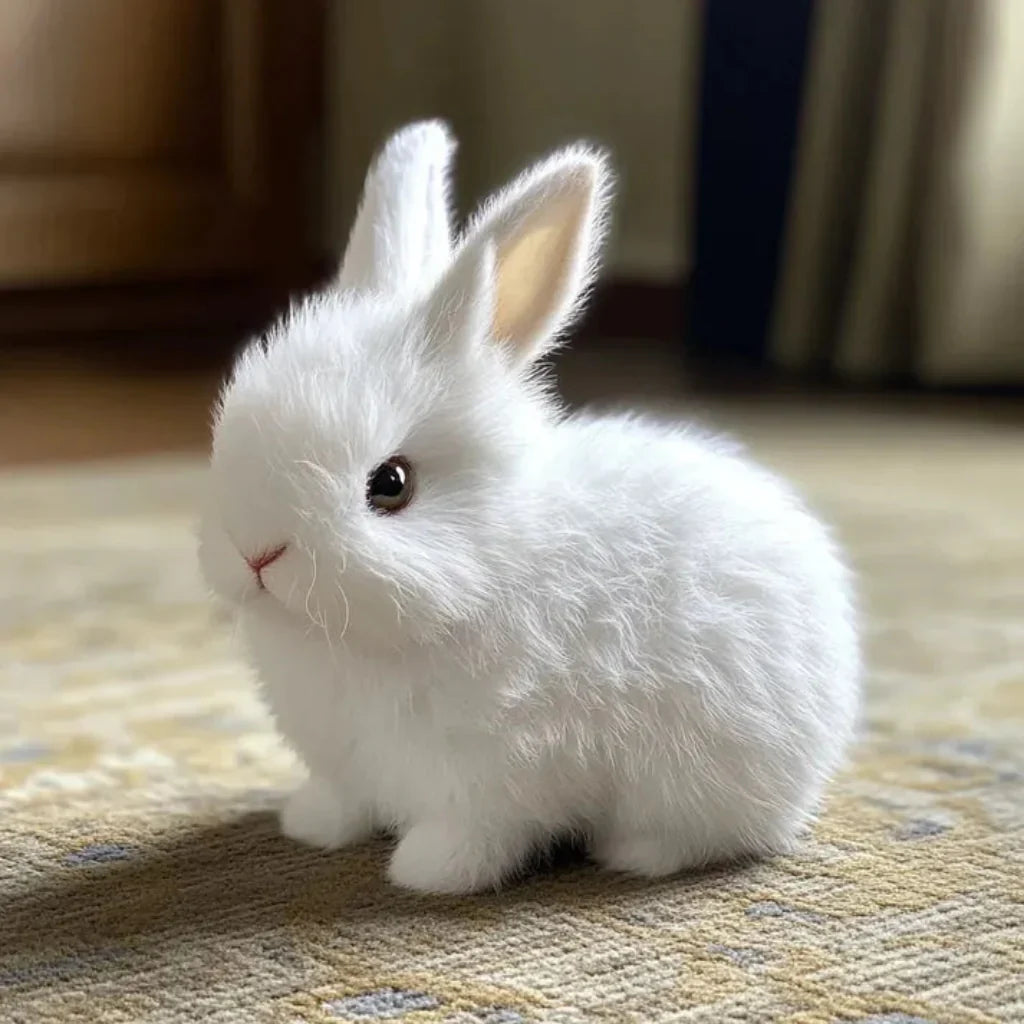 Interactive Plush Bunny Toy Realistic Soft Fur Companion