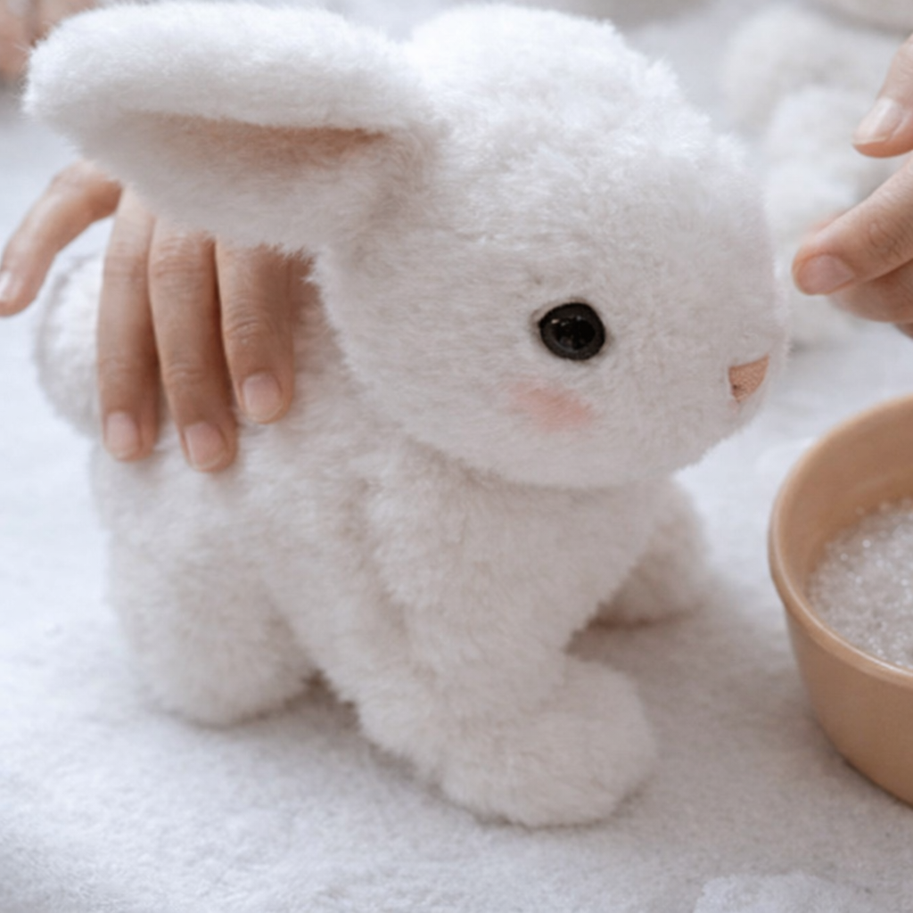 Interactive Plush Bunny Toy Realistic Soft Fur Companion