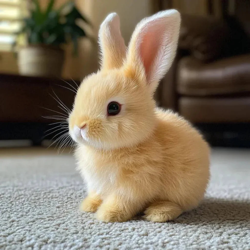 Interactive Plush Bunny Toy Realistic Soft Fur Companion