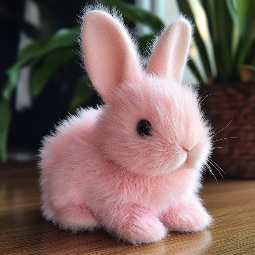Interactive Plush Bunny Toy Realistic Soft Fur Companion