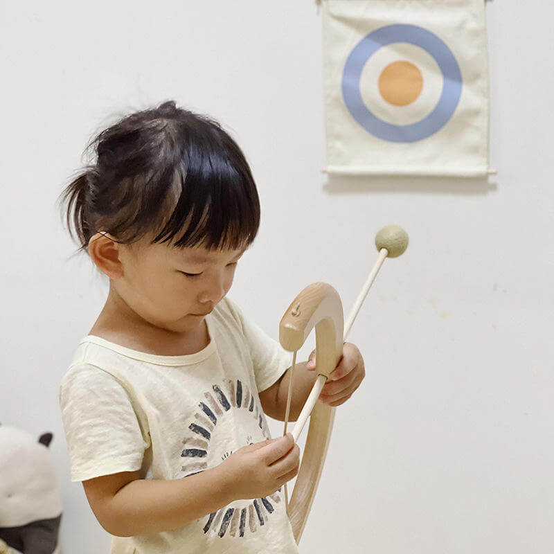 Wooden Bow and Arrow Toy with Soft-Tip Arrows and Target