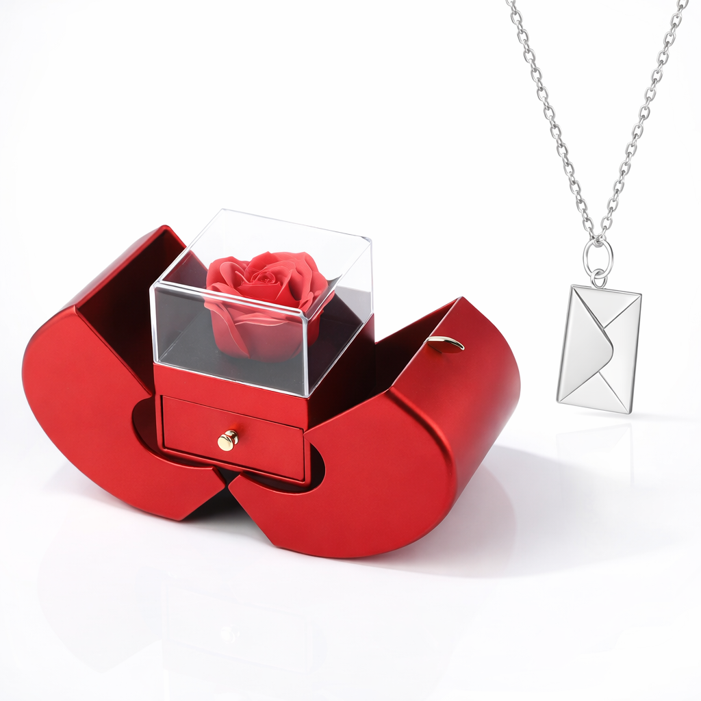 Jewelry Box Rose Gift Apple Design Decorative Storage Display