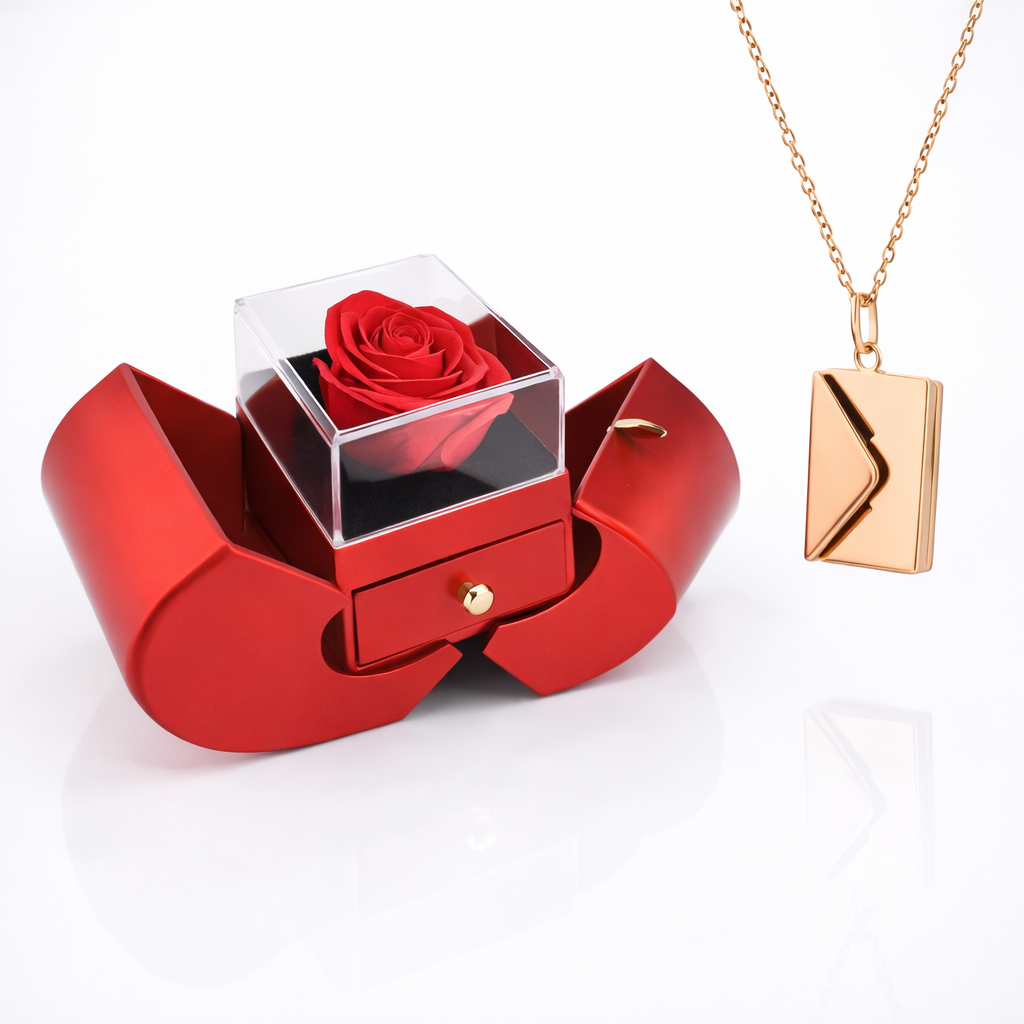 Jewelry Box Rose Gift Apple Design Decorative Storage Display
