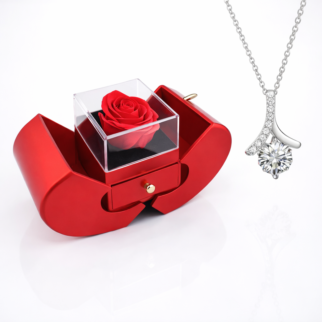 Jewelry Box Rose Gift Apple Design Decorative Storage Display