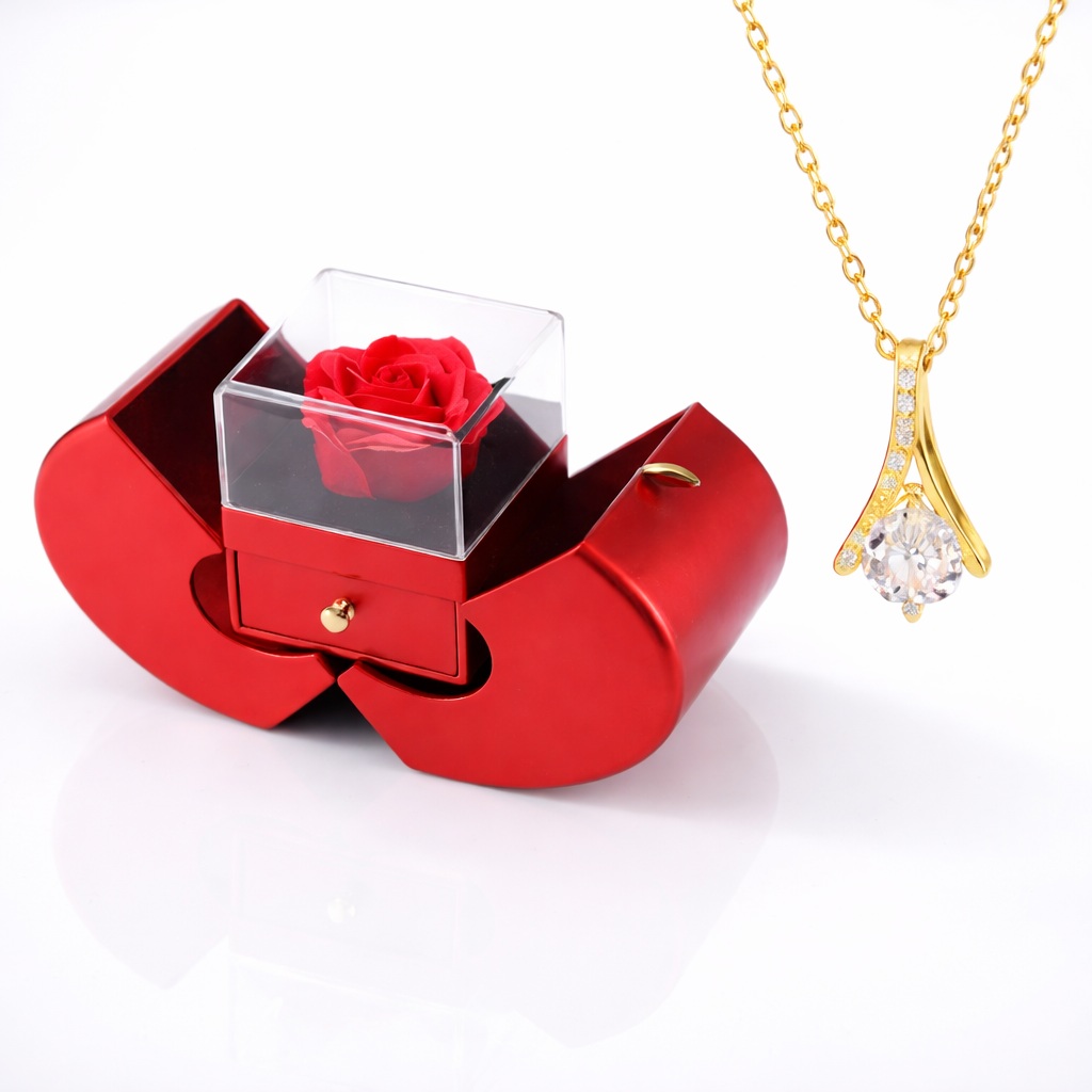 Jewelry Box Rose Gift Apple Design Decorative Storage Display