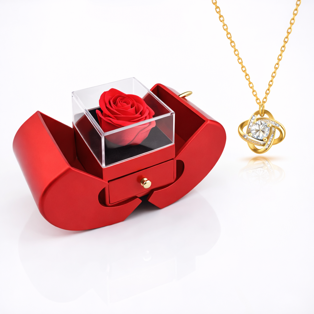 Jewelry Box Rose Gift Apple Design Decorative Storage Display