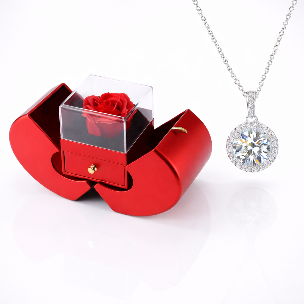 Jewelry Box Rose Gift Apple Design Decorative Storage Display