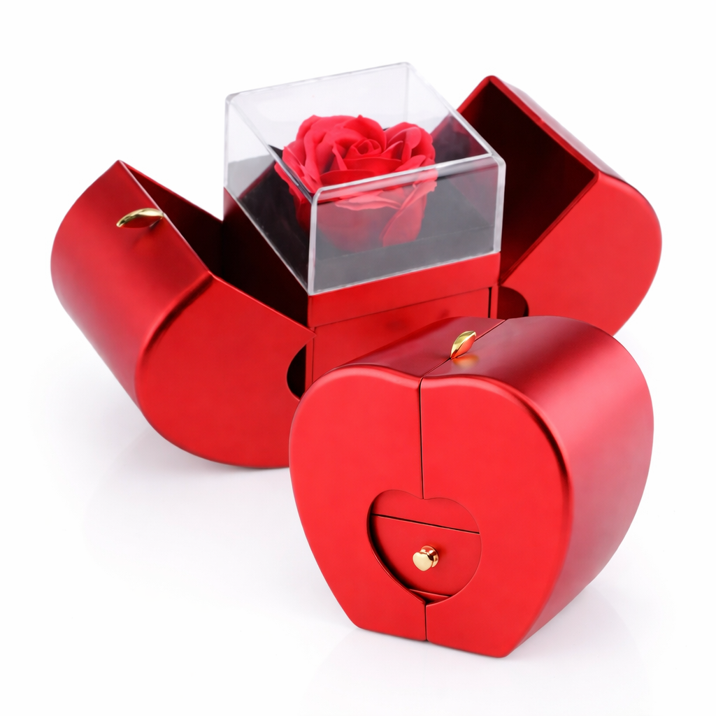 Jewelry Box Rose Gift Apple Design Decorative Storage Display