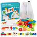 Alphabet Spelling Game with Wooden Letters and Picture Cards