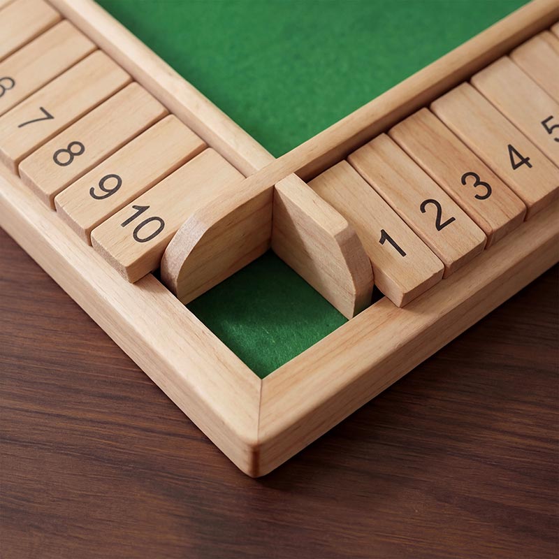 Dice Math Game with Wooden Board and Number Tiles