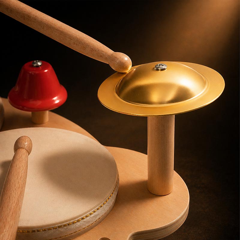 Wooden Percussion Set with Xylophone and Drums