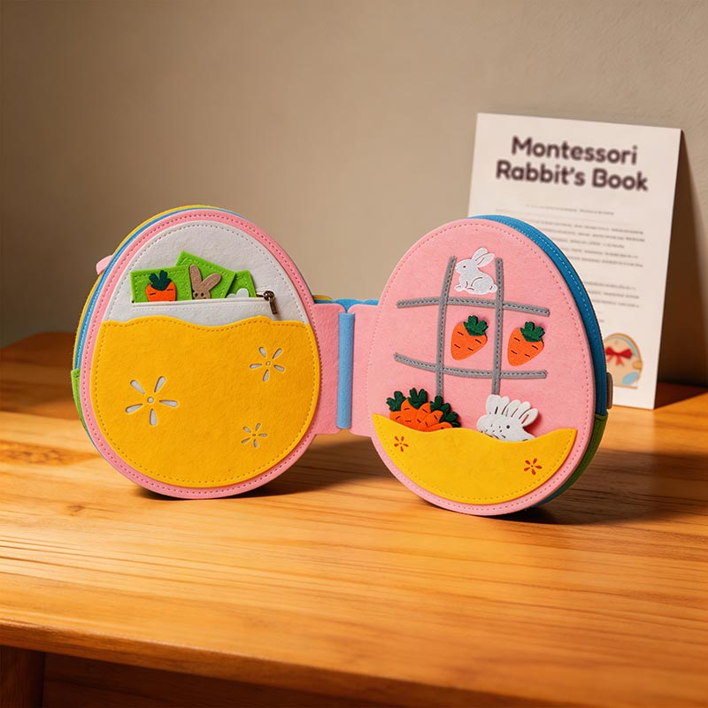 Montessori Quiet Book with 10 Interactive Activity Pages