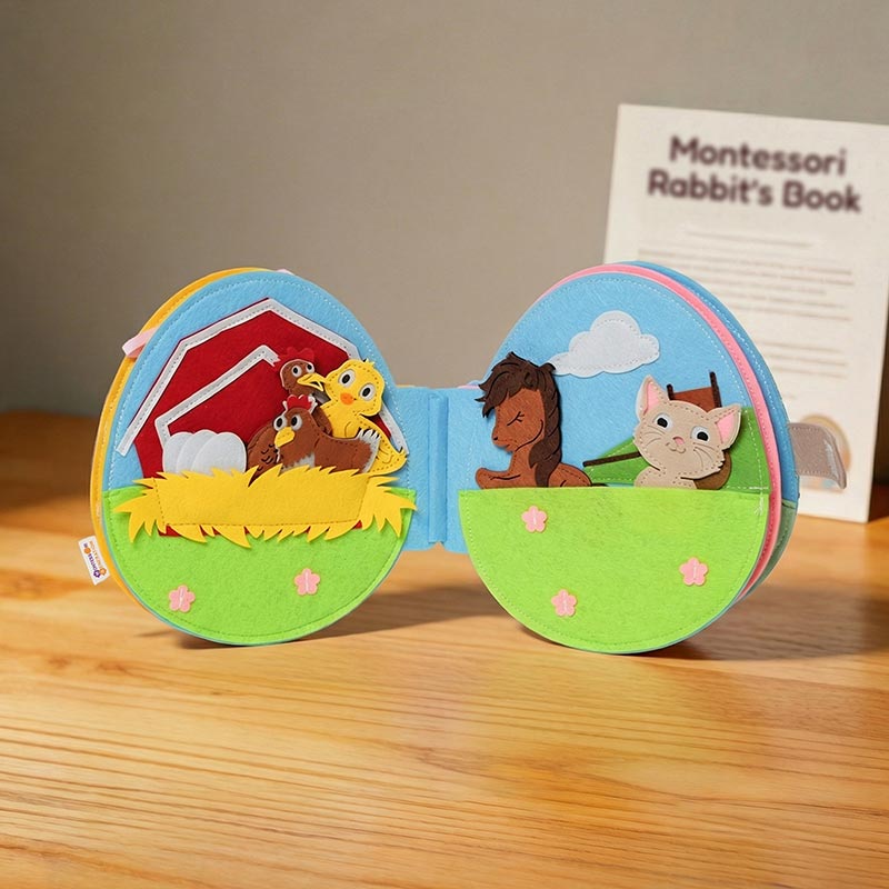 Montessori Quiet Book with 10 Interactive Activity Pages