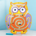 Magnetic Maze Toy, Wooden Owl Design with Wand