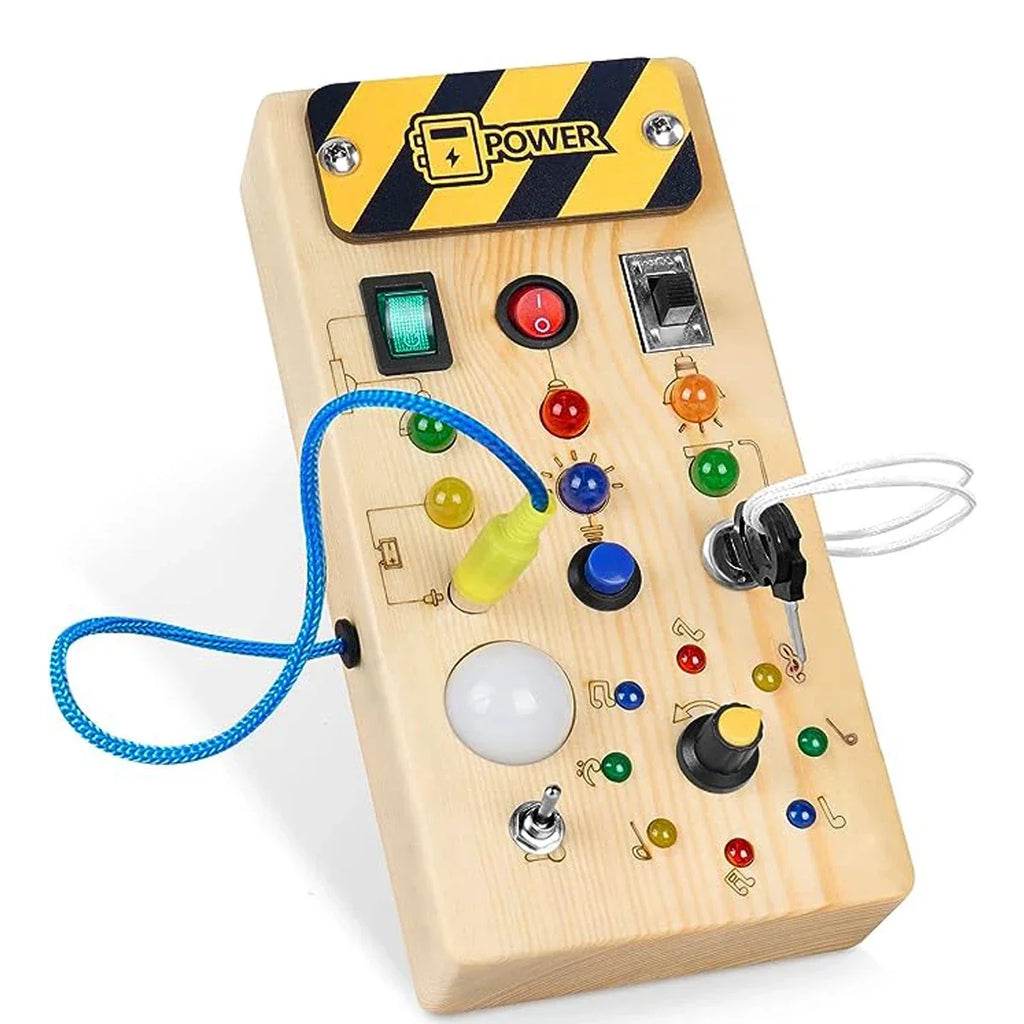 Busy Board for Toddlers with Switches and Lights