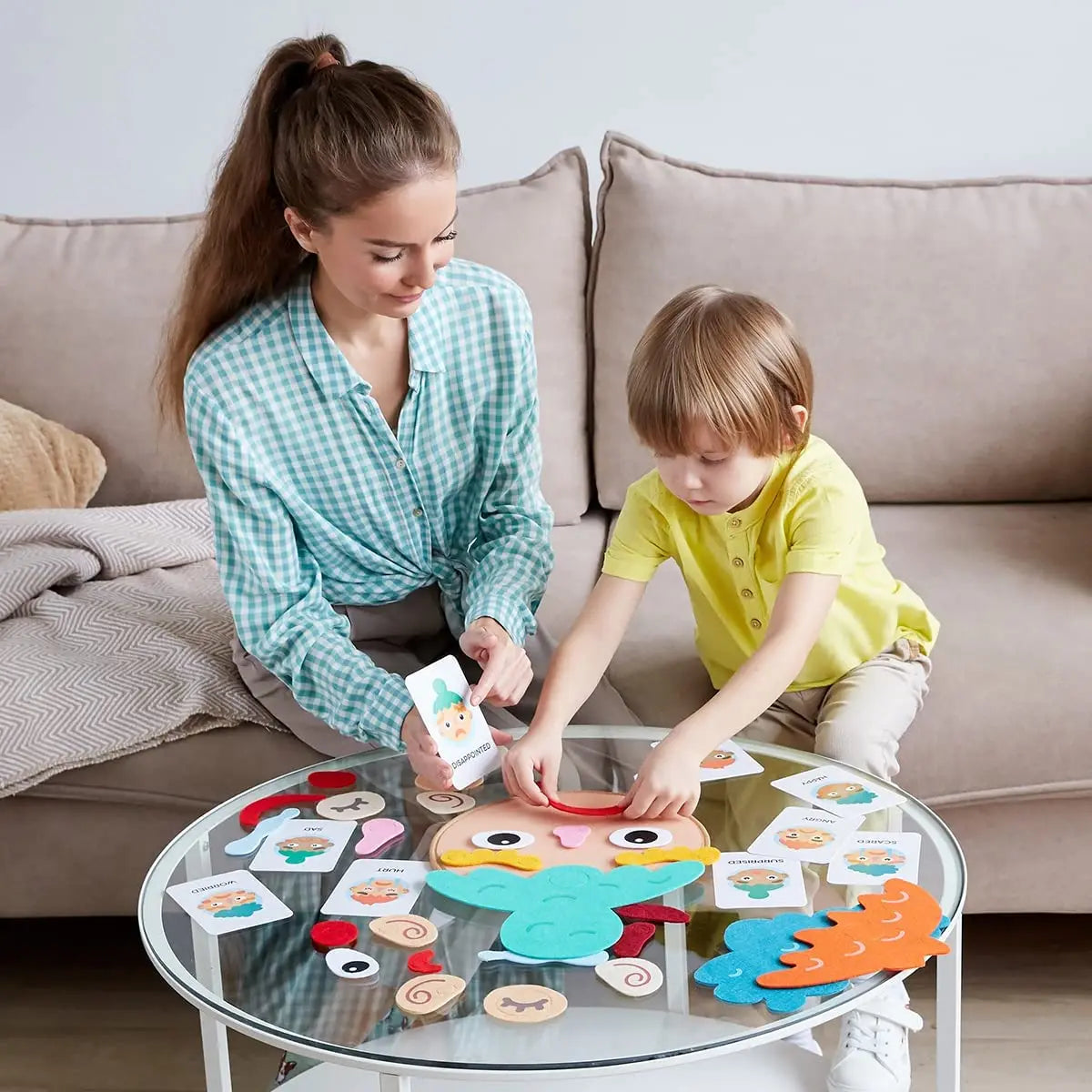 Emotion Learning Toy with Interchangeable Felt Faces