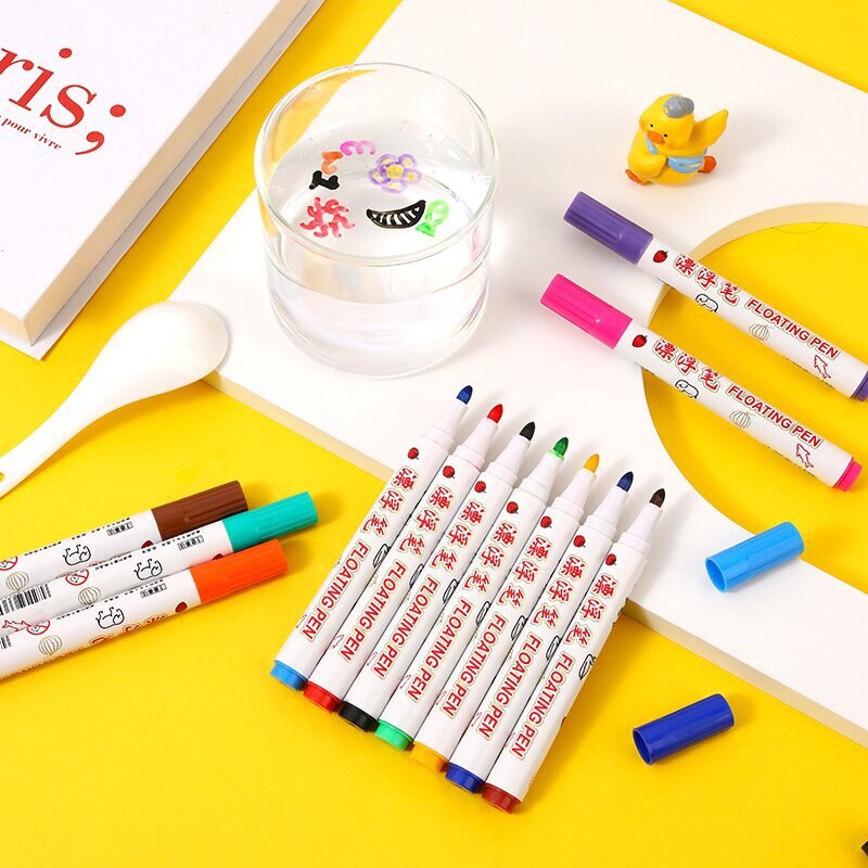 Water Floating Pens Set with 12 Colors and Spoon