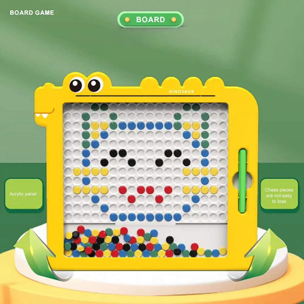 Magnetic Drawing Board - Dinosaur Peg Art with Pattern Cards