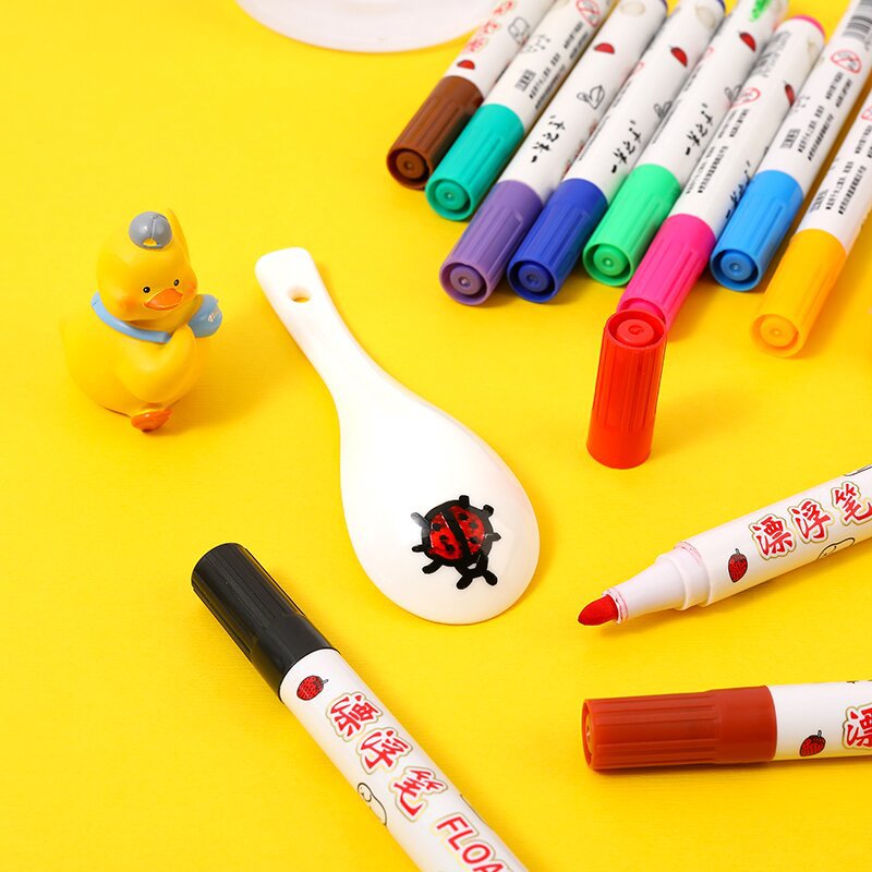 Water Floating Pens Set with 12 Colors and Spoon